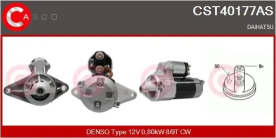 Starter 12 V 0,80 kW CASCO CST40177AS Bild Starter 12 V 0,80 kW CASCO CST40177AS