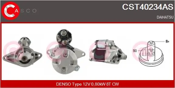 Starter 12 V 0,80 kW CASCO CST40234AS