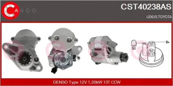 Starter 12 V 1,20 kW CASCO CST40238AS Bild Starter 12 V 1,20 kW CASCO CST40238AS