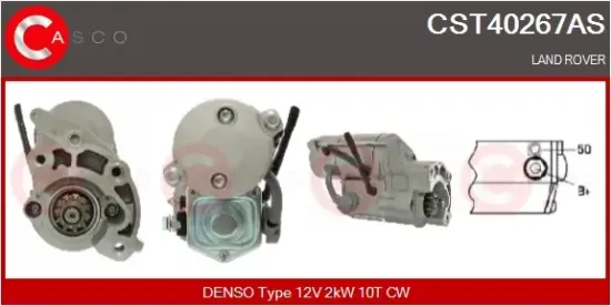 Starter 12 V 2 kW CASCO CST40267AS Bild Starter 12 V 2 kW CASCO CST40267AS