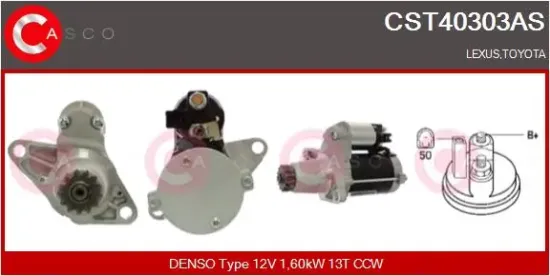 Starter 12 V 1,60 kW CASCO CST40303AS Bild Starter 12 V 1,60 kW CASCO CST40303AS