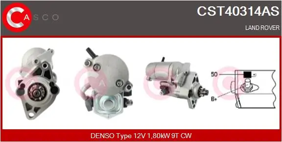Starter 12 V 1,80 kW CASCO CST40314AS