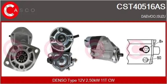 Starter 12 V 2,50 kW CASCO CST40516AS