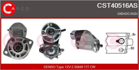 Starter 12 V 2,50 kW CASCO CST40516AS Bild Starter 12 V 2,50 kW CASCO CST40516AS