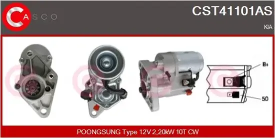 Starter 12 V 2,20 kW CASCO CST41101AS Bild Starter 12 V 2,20 kW CASCO CST41101AS