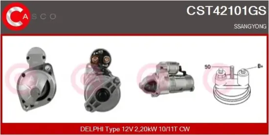 Starter 12 V 2,20 kW CASCO CST42101GS Bild Starter 12 V 2,20 kW CASCO CST42101GS