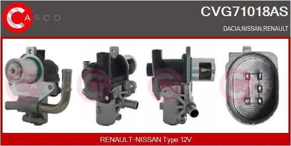 AGR-Ventil 12 V CASCO CVG71018AS