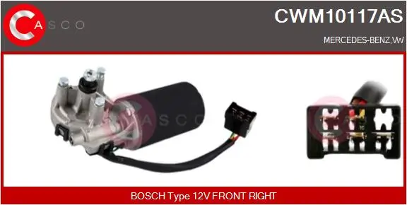 Wischermotor 12 V vorne CASCO CWM10117AS