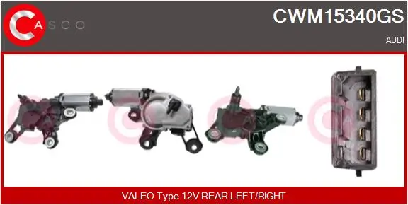 Wischermotor 12 V hinten CASCO CWM15340GS