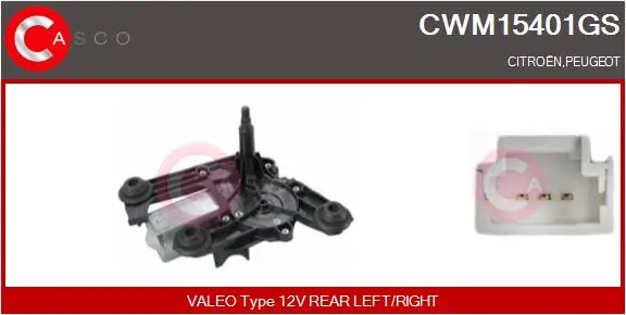 Wischermotor 12 V hinten CASCO CWM15401GS