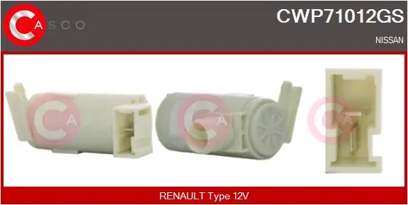 Waschwasserpumpe, Scheibenreinigung 12 V vorne CASCO CWP71012GS