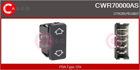 Schalter, Fensterheber 12 V beifahrerseitig fahrerseitig CASCO CWR70000AS