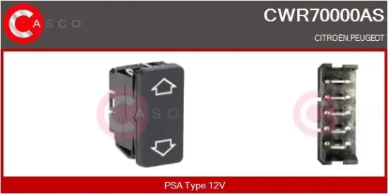 Schalter, Fensterheber 12 V beifahrerseitig fahrerseitig CASCO CWR70000AS Bild Schalter, Fensterheber 12 V beifahrerseitig fahrerseitig CASCO CWR70000AS