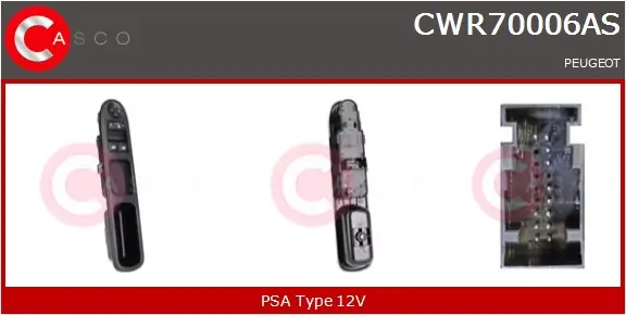 Schalter, Fensterheber 12 V fahrerseitig CASCO CWR70006AS