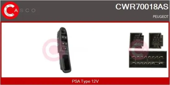Schalter, Fensterheber 12 V fahrerseitig CASCO CWR70018AS Bild Schalter, Fensterheber 12 V fahrerseitig CASCO CWR70018AS