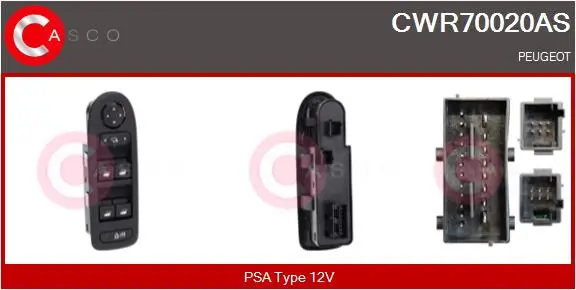 Schalter, Fensterheber 12 V fahrerseitig CASCO CWR70020AS