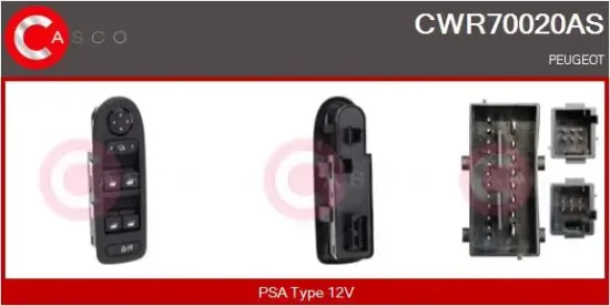 Schalter, Fensterheber 12 V fahrerseitig CASCO CWR70020AS Bild Schalter, Fensterheber 12 V fahrerseitig CASCO CWR70020AS