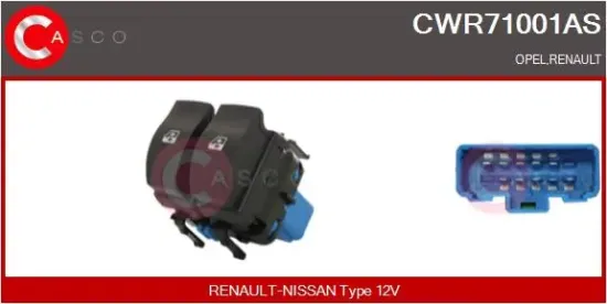 Schalter, Fensterheber 12 V fahrerseitig CASCO CWR71001AS Bild Schalter, Fensterheber 12 V fahrerseitig CASCO CWR71001AS