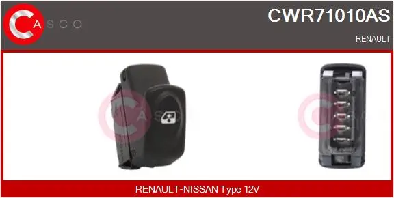 Schalter, Fensterheber 12 V beifahrerseitig fahrerseitig CASCO CWR71010AS