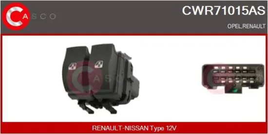 Schalter, Fensterheber 12 V fahrerseitig CASCO CWR71015AS Bild Schalter, Fensterheber 12 V fahrerseitig CASCO CWR71015AS