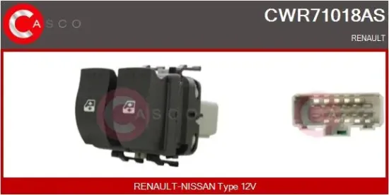 Schalter, Fensterheber 12 V fahrerseitig CASCO CWR71018AS Bild Schalter, Fensterheber 12 V fahrerseitig CASCO CWR71018AS