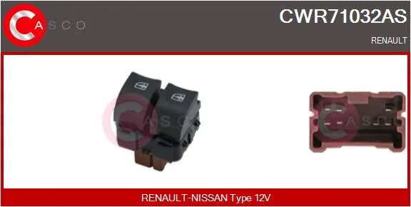 Schalter, Fensterheber 12 V fahrerseitig CASCO CWR71032AS