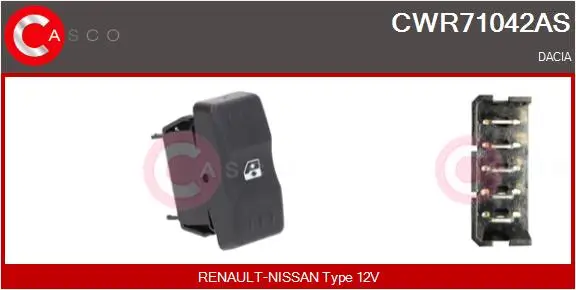 Schalter, Fensterheber 12 V fahrerseitig CASCO CWR71042AS