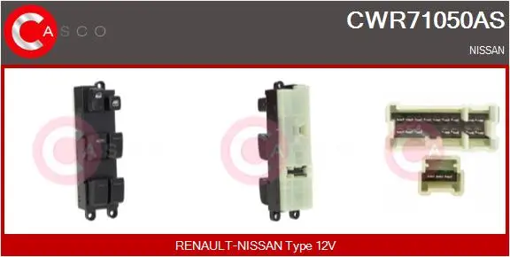 Schalter, Fensterheber 12 V vorne CASCO CWR71050AS