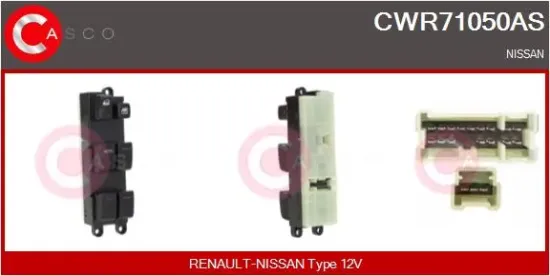 Schalter, Fensterheber 12 V vorne CASCO CWR71050AS Bild Schalter, Fensterheber 12 V vorne CASCO CWR71050AS