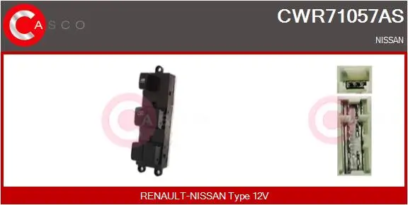 Schalter, Fensterheber 12 V vorne CASCO CWR71057AS