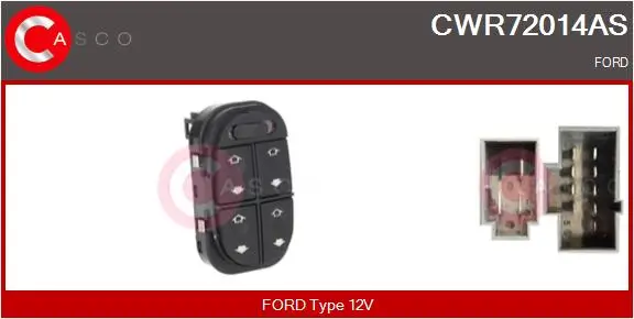 Schalter, Fensterheber 12 V fahrerseitig CASCO CWR72014AS