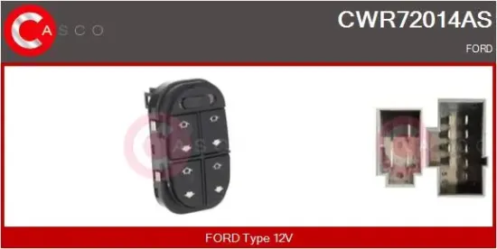 Schalter, Fensterheber 12 V fahrerseitig CASCO CWR72014AS Bild Schalter, Fensterheber 12 V fahrerseitig CASCO CWR72014AS