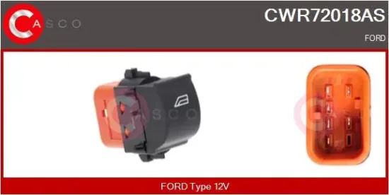 Schalter, Fensterheber 12 V beifahrerseitig CASCO CWR72018AS Bild Schalter, Fensterheber 12 V beifahrerseitig CASCO CWR72018AS