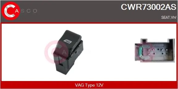 Schalter, Fensterheber 12 V beifahrerseitig fahrerseitig CASCO CWR73002AS