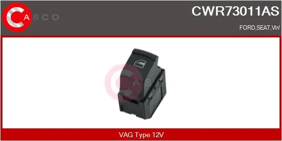 Schalter, Fensterheber 12 V beifahrerseitig CASCO CWR73011AS