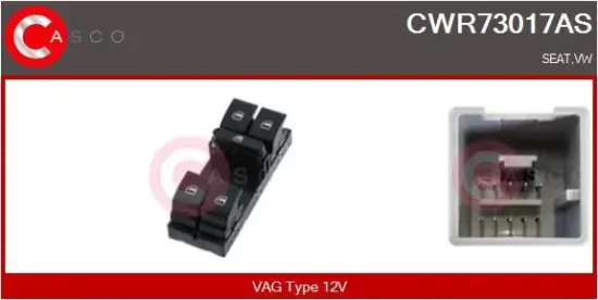 Schalter, Fensterheber 12 V fahrerseitig CASCO CWR73017AS Bild Schalter, Fensterheber 12 V fahrerseitig CASCO CWR73017AS