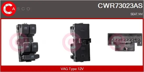 Schalter, Fensterheber 12 V fahrerseitig CASCO CWR73023AS