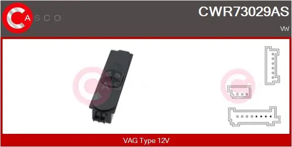 Schalter, Fensterheber 12 V fahrerseitig CASCO CWR73029AS