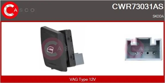 Schalter, Fensterheber 12 V beifahrerseitig CASCO CWR73031AS