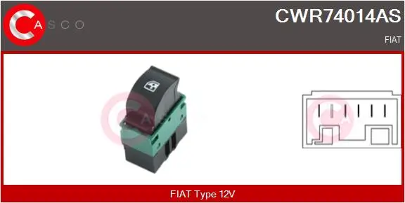 Schalter, Fensterheber 12 V fahrerseitig CASCO CWR74014AS