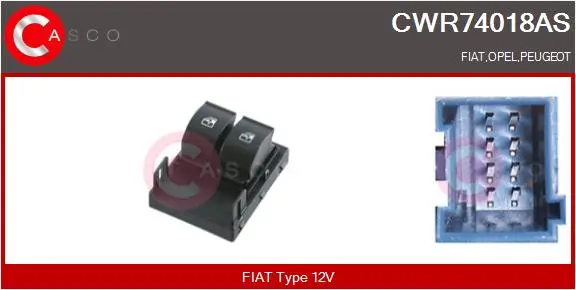 Schalter, Fensterheber 12 V fahrerseitig CASCO CWR74018AS