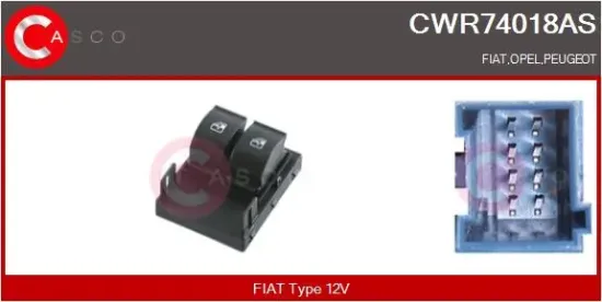 Schalter, Fensterheber 12 V fahrerseitig CASCO CWR74018AS Bild Schalter, Fensterheber 12 V fahrerseitig CASCO CWR74018AS