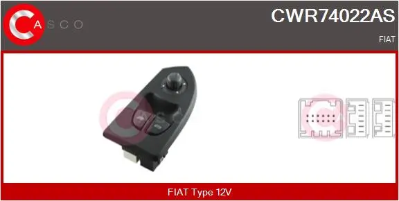 Schalter, Fensterheber 12 V fahrerseitig CASCO CWR74022AS