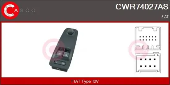 Schalter, Fensterheber 12 V fahrerseitig CASCO CWR74027AS Bild Schalter, Fensterheber 12 V fahrerseitig CASCO CWR74027AS