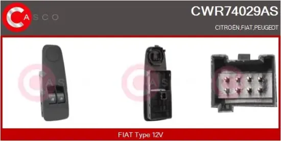 Schalter, Fensterheber 12 V fahrerseitig CASCO CWR74029AS Bild Schalter, Fensterheber 12 V fahrerseitig CASCO CWR74029AS