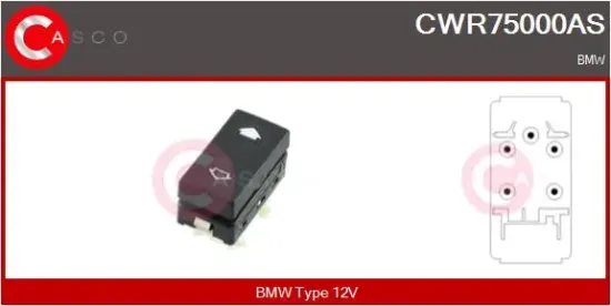 Schalter, Fensterheber 12 V beifahrerseitig fahrerseitig CASCO CWR75000AS Bild Schalter, Fensterheber 12 V beifahrerseitig fahrerseitig CASCO CWR75000AS