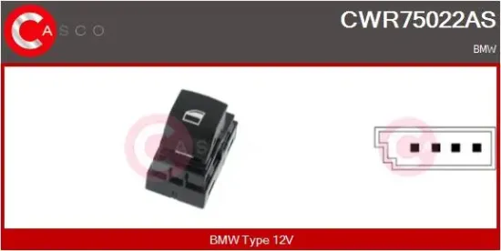 Schalter, Fensterheber 12 V beifahrerseitig CASCO CWR75022AS Bild Schalter, Fensterheber 12 V beifahrerseitig CASCO CWR75022AS