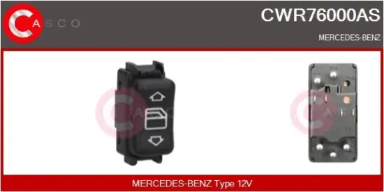 Schalter, Fensterheber 12 V beifahrerseitig CASCO CWR76000AS Bild Schalter, Fensterheber 12 V beifahrerseitig CASCO CWR76000AS