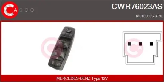 Schalter, Fensterheber 12 V fahrerseitig CASCO CWR76023AS Bild Schalter, Fensterheber 12 V fahrerseitig CASCO CWR76023AS