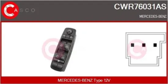 Schalter, Fensterheber 12 V fahrerseitig CASCO CWR76031AS Bild Schalter, Fensterheber 12 V fahrerseitig CASCO CWR76031AS